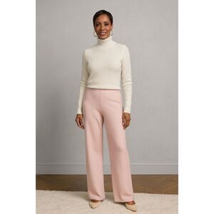ST. JOHN Pink Santana Knit Wide Leg Pants Trousers  Women's Size Small